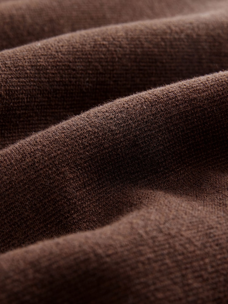 Rdečerjava/rjava - v standardnem kroju Cotton Rich Knit Zip-Through Debelejša srajca - Slika 7 iz 7