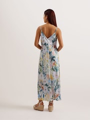 Ted Baker Cream Adamela Printed Slip Midi Dress - Image 2 of 5