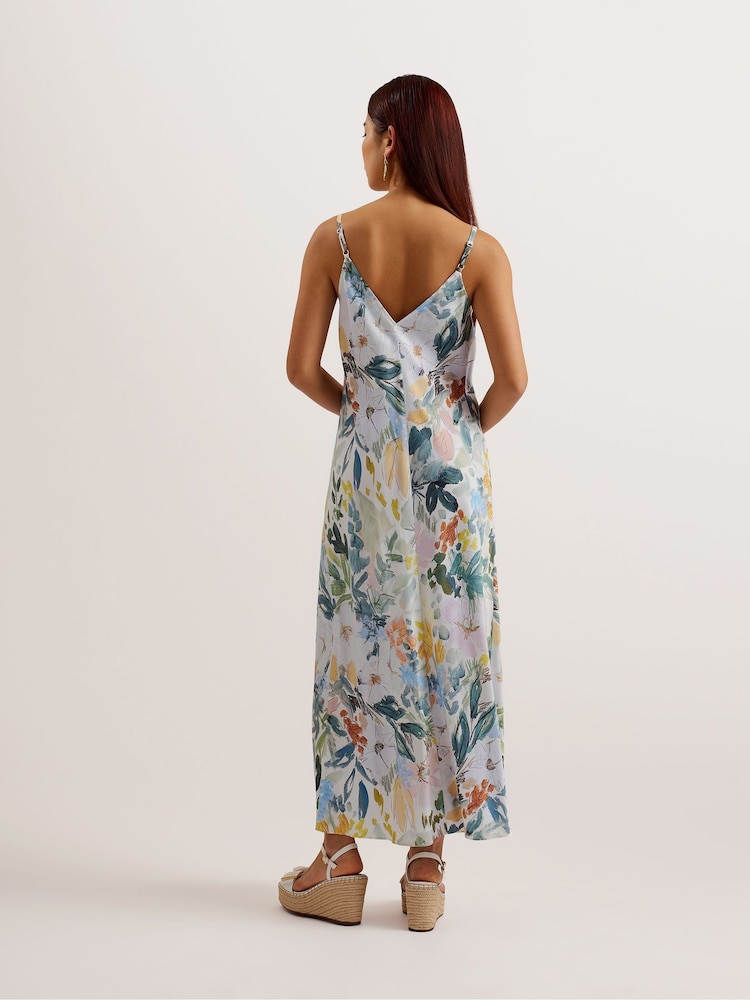 Ted Baker Cream Adamela Printed Slip Midi Dress - Image 2 of 5