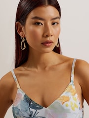 Ted Baker Cream Adamela Printed Slip Midi Dress - Image 3 of 5