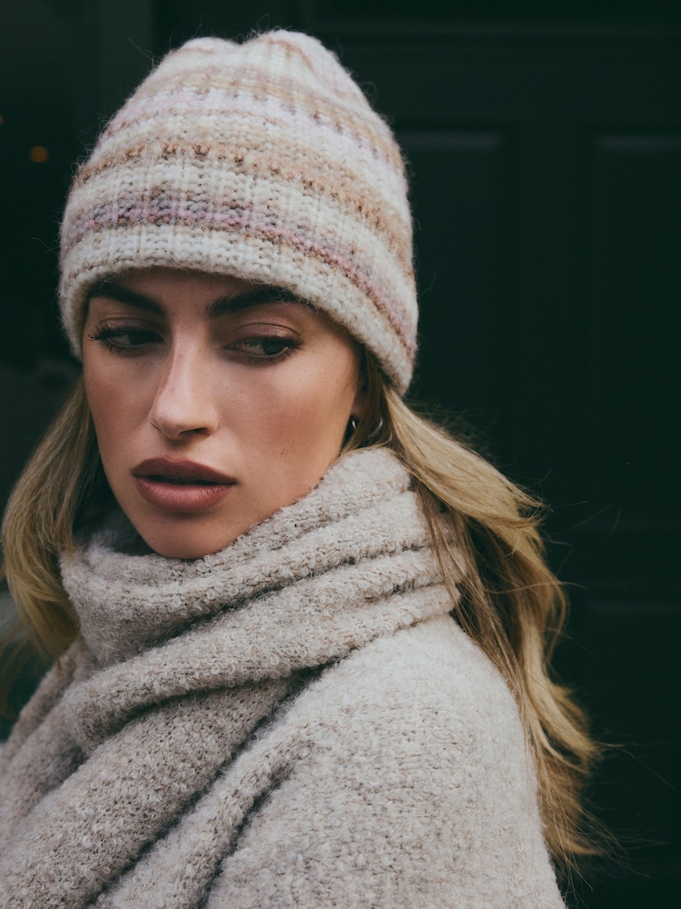 Ombre Stripe Knitted Beanie Hat - Image 2 of 6