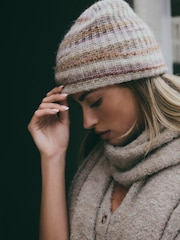 Ombre Stripe Knitted Beanie Hat - Image 4 of 6