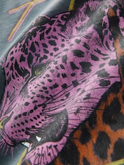 Charcoal Grey Longline Animal Print Def Leppard Band Graphic 100% Cotton T-Shirt - Image 6 of 6
