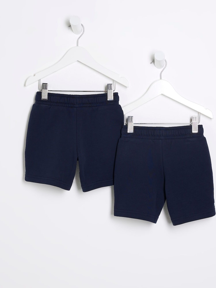 River Island Blue Boys Shorts 2 Pack - Image 2 of 4