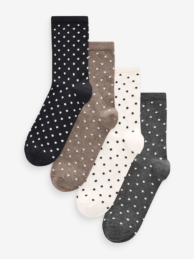 Neutral Spots Ankle Socks 4 Pack - Image 1 of 5