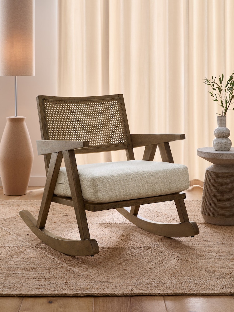 Casual Boucle Oyster Abel Rocking Chair - Image 1 of 9