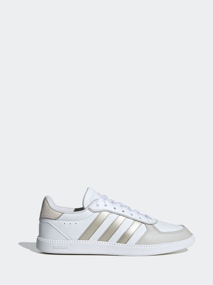 adidas White/Gold Breaknet Sleek Trainers - Image 1 of 9