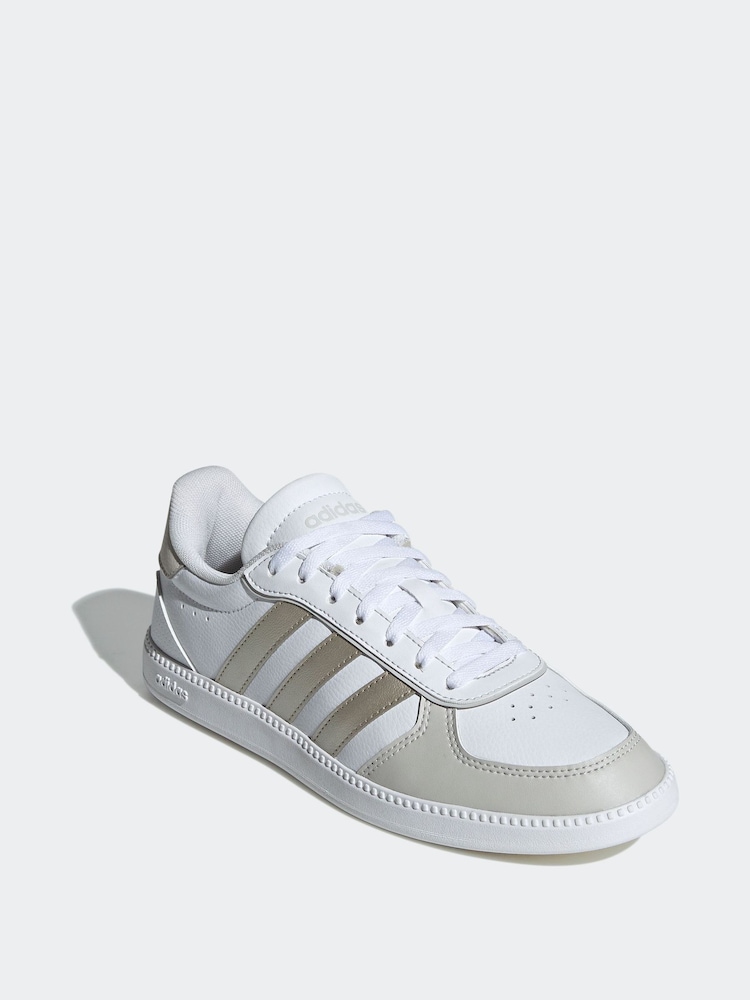 adidas White/Gold Breaknet Sleek Trainers - Image 2 of 9