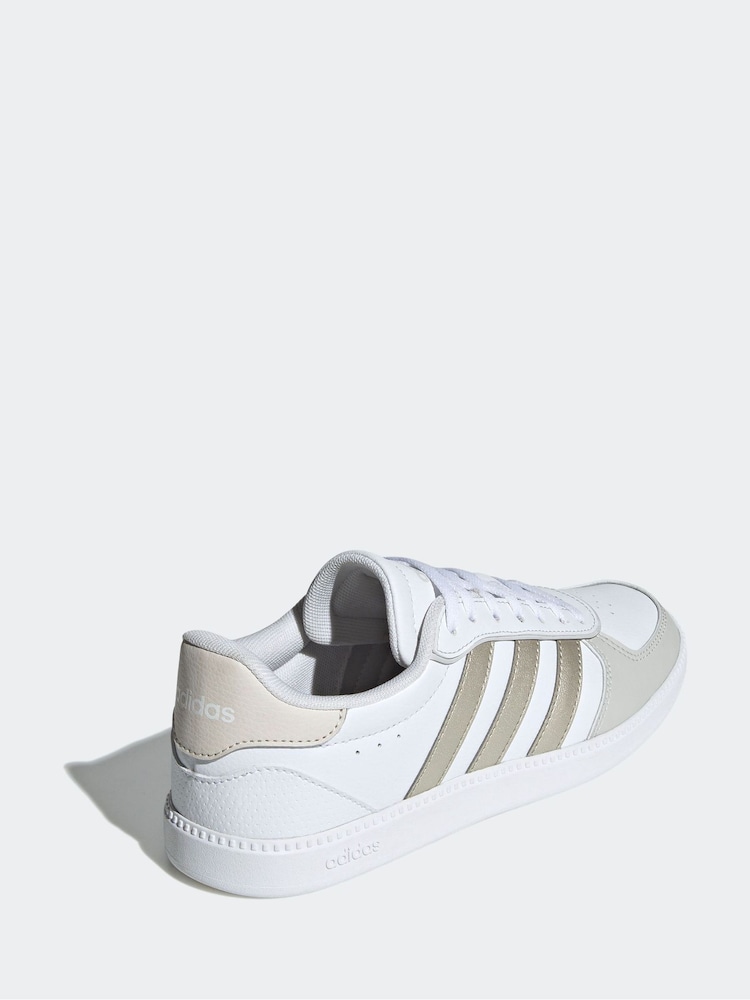adidas White/Gold Breaknet Sleek Trainers - Image 3 of 9