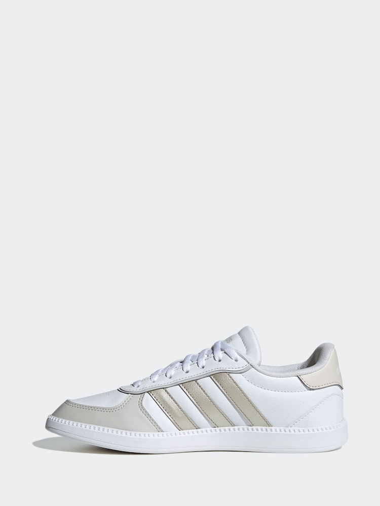 adidas White/Gold Breaknet Sleek Trainers - Image 4 of 9