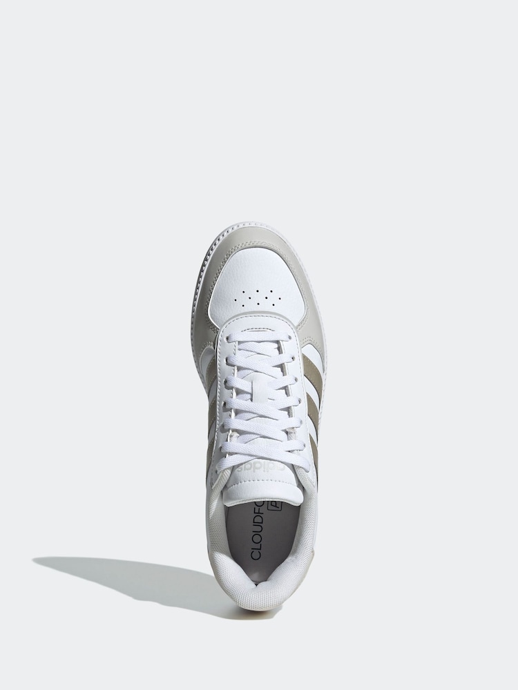adidas White/Gold Breaknet Sleek Trainers - Image 5 of 9