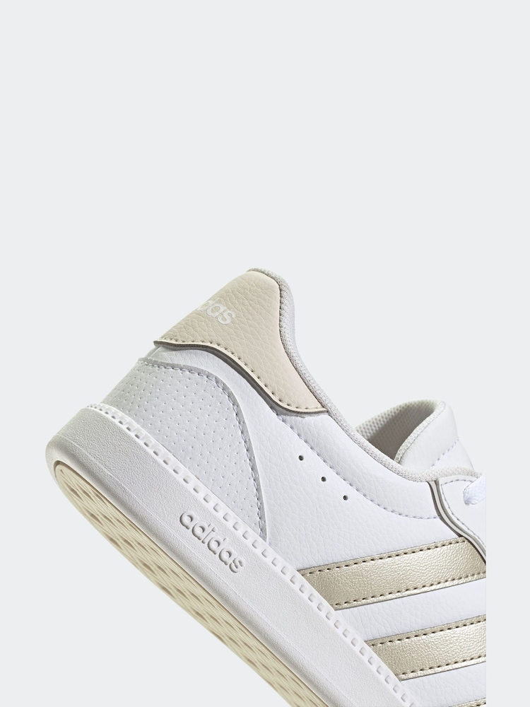 adidas White/Gold Breaknet Sleek Trainers - Image 7 of 9
