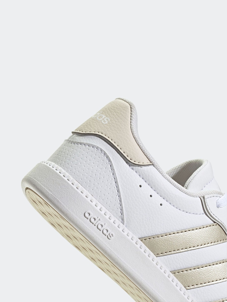 adidas White/Gold Breaknet Sleek Trainers - Image 8 of 9