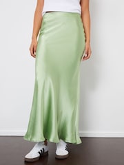 Threadbare Light Green Satin Maxi Slip Skirt - Image 2 of 4