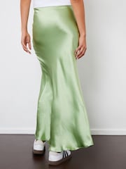Threadbare Light Green Satin Maxi Slip Skirt - Image 4 of 4