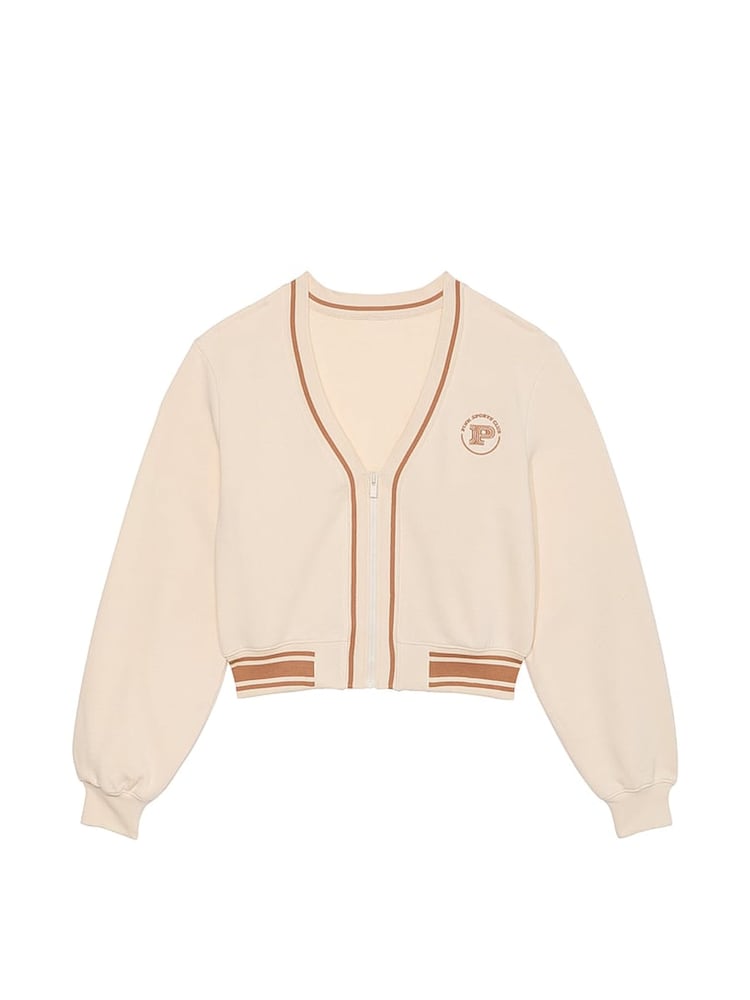 Victoria's Secret PINK White Shell Fleece Cardigan - Image 3 of 3