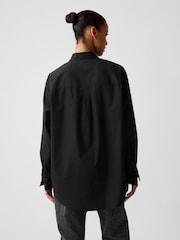 Gap Black Cotton Long Sleeve Oversized Shirt - Image 4 of 5