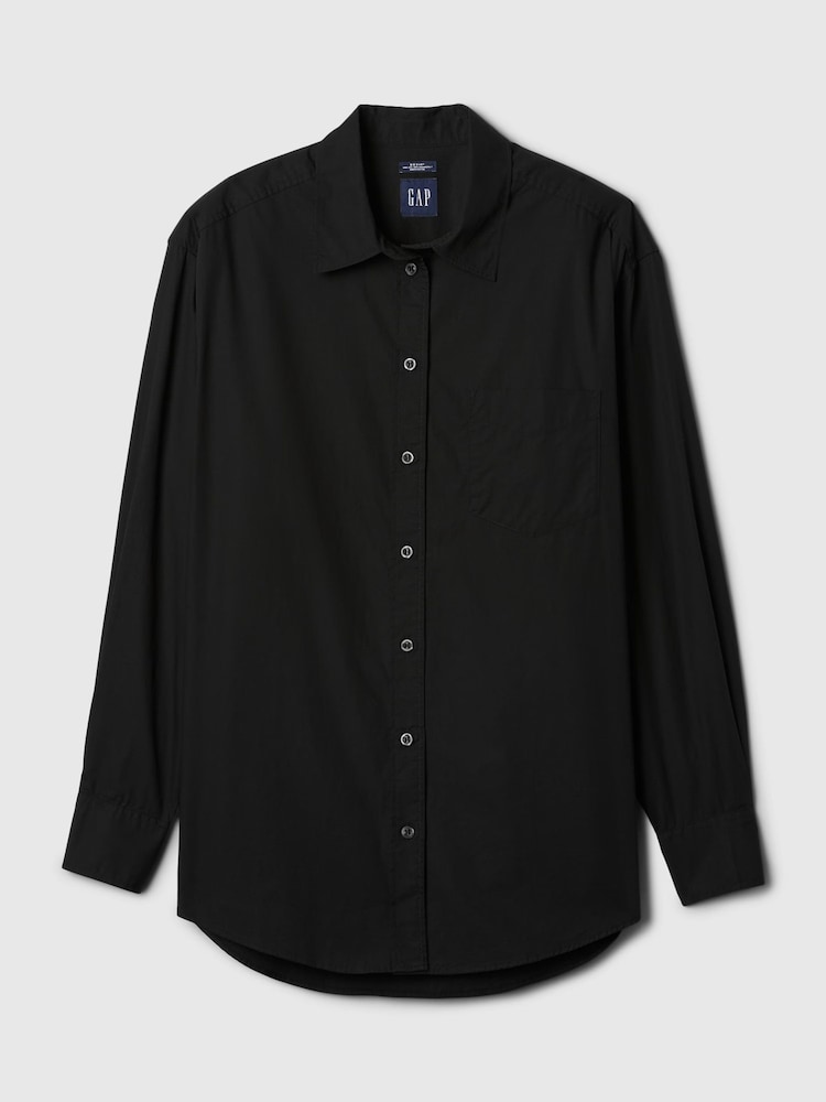 Gap Black Cotton Long Sleeve Oversized Shirt - Image 5 of 5
