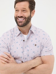 FatFace Purple Short Sleeve Jellyfish Print Shirt - Image 2 of 5