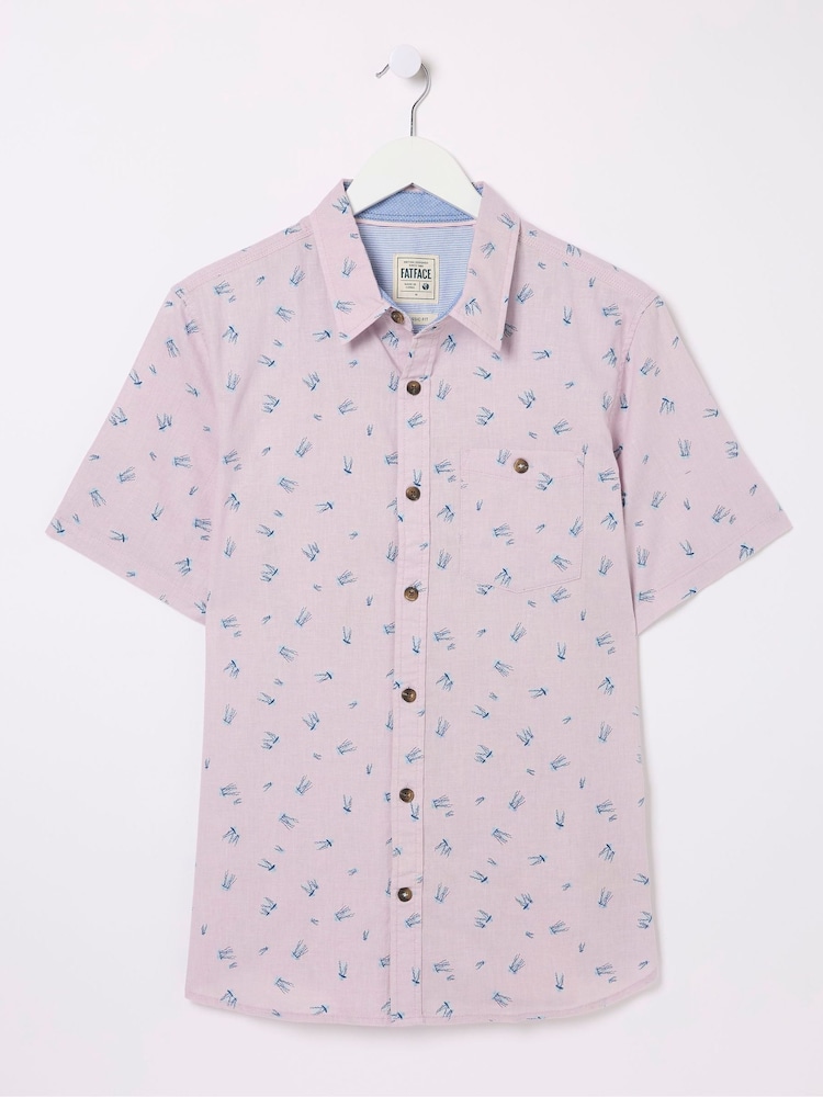 FatFace Purple Short Sleeve Jellyfish Print Shirt - Image 5 of 5