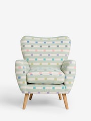Chunky Stripe Geo Sage Wilson II Highback Armchair - Image 3 of 9