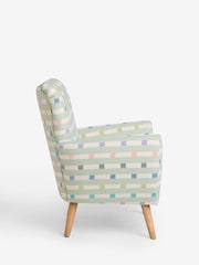 Chunky Stripe Geo Sage Wilson II Highback Armchair - Image 7 of 9