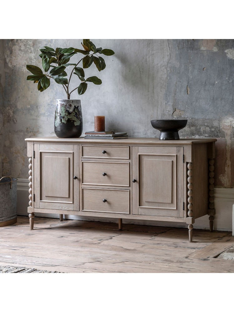 Gallery Home Natural Alston 2 Door 3 Drawer Sideboard - Image 1 of 8