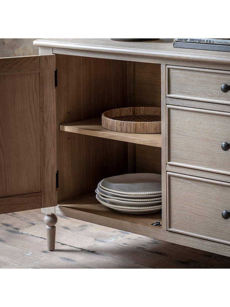 Gallery Home Natural Alston 2 Door 3 Drawer Sideboard - Image 2 of 8