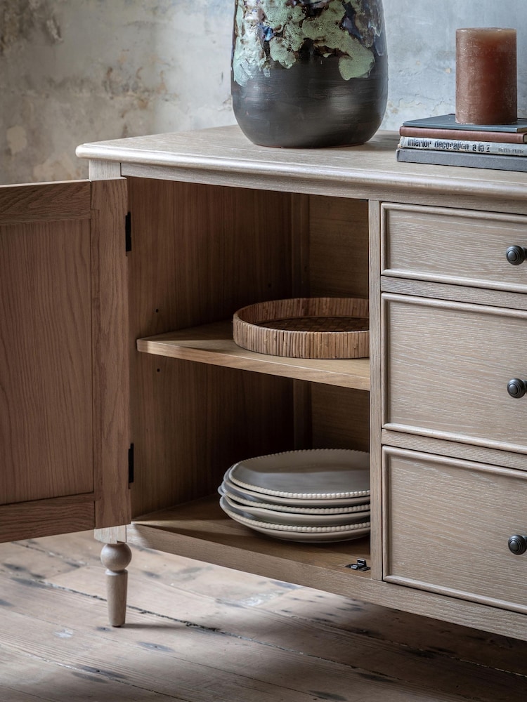 Gallery Home Natural Alston 2 Door 3 Drawer Sideboard - Image 3 of 3