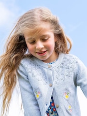 Cárdigan gris de pointelle Primrose de Frugi - Imagen 1 de 5