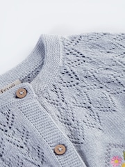 Cárdigan gris de pointelle Primrose de Frugi - Imagen 3 de 5