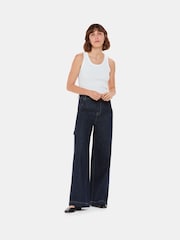 Whistles Blue Wide Leg Cargo Jeans - Image 2 of 5