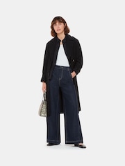 Whistles Blue Wide Leg Cargo Jeans - Image 3 of 5
