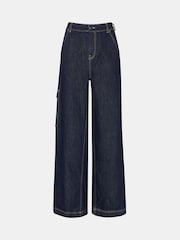 Whistles Blue Wide Leg Cargo Jeans - Image 5 of 5