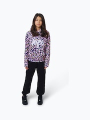Hype. Girls Purple Multi Disco Leopard Print Hoodie - Image 1 of 4