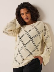 كريم - كنزة Diamond Pointelle من Evans - صورة 1 من 6