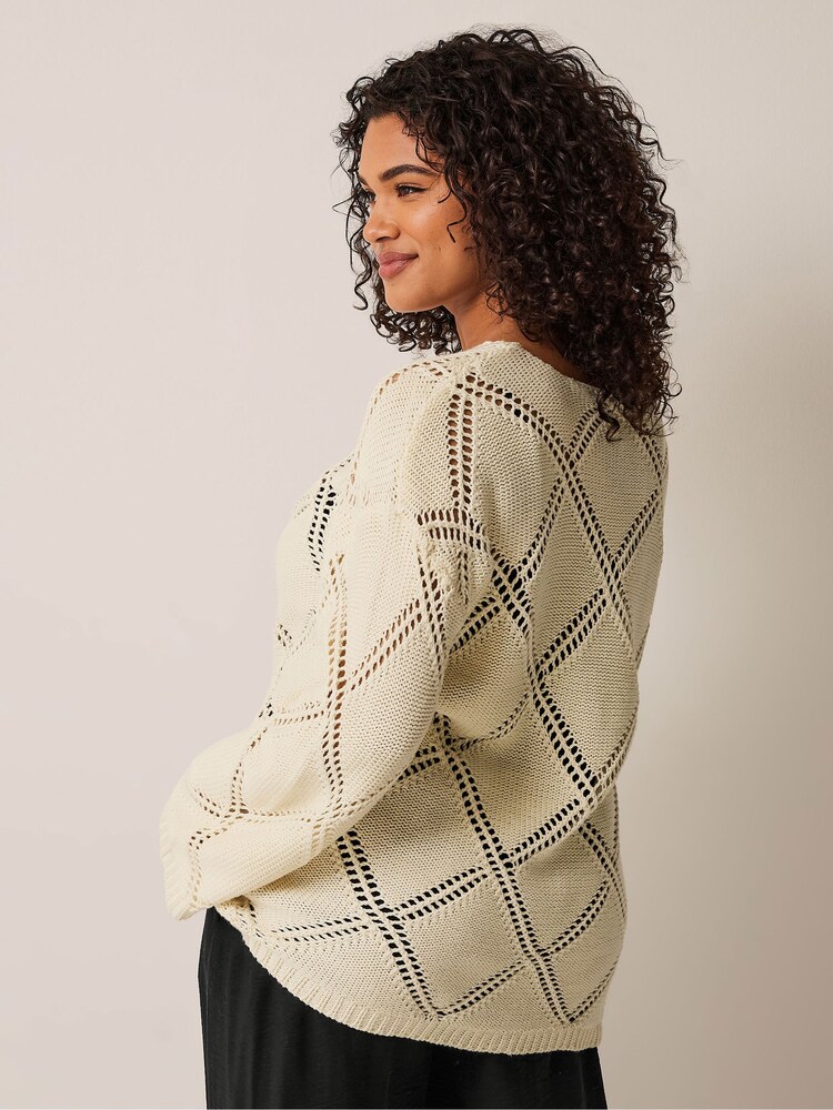Evans Diamond Pointelle Jumper - Image 5 of 6