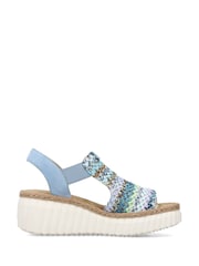 Rieker Womens Blue Elastic Stretch Sandals - Image 2 of 10