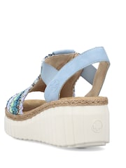 Rieker Womens Blue Elastic Stretch Sandals - Image 5 of 10