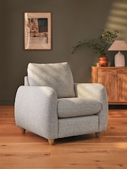 Casual Boucle Light Grey Lennox Arm Chair - Image 1 of 7