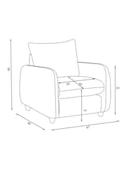 Casual Boucle Light Grey Lennox Arm Chair - Image 4 of 7