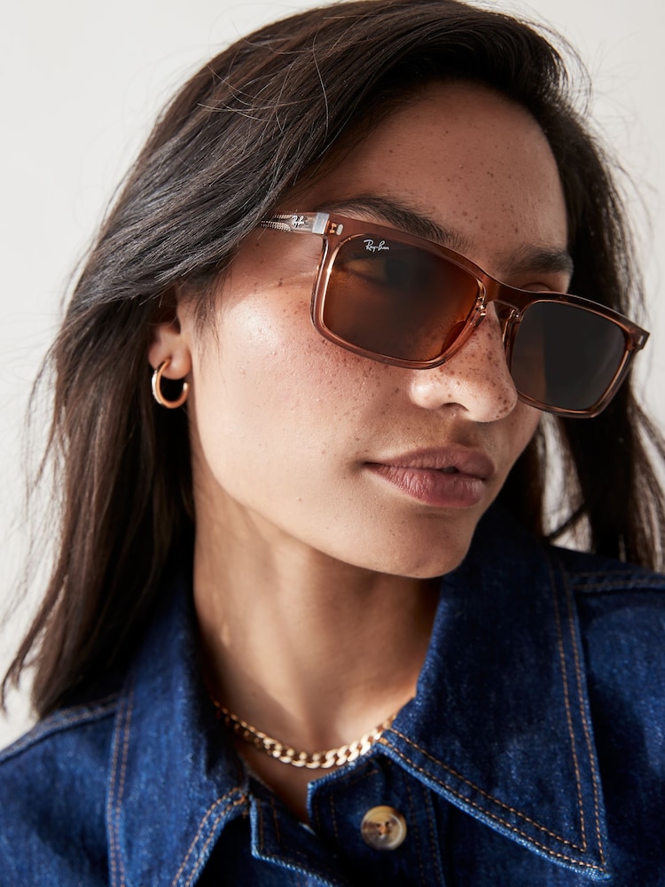 Ray-Ban Rb4435 Rectangle Brown Sunglasses - Image 1 of 7 Ray-Ban Rb4435 Rectangle Brown Sunglasses - Image 1 of 7