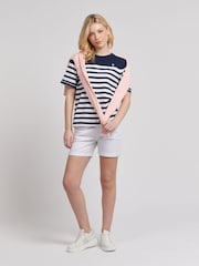 U.S. Polo Assn. Blue Womens Regular Fit Stripe 100% Cotton T-Shirt - Image 3 of 8