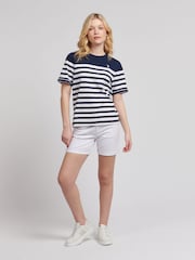 U.S. Polo Assn. Blue Womens Regular Fit Stripe 100% Cotton T-Shirt - Image 5 of 8
