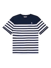 U.S. Polo Assn. Blue Womens Regular Fit Stripe 100% Cotton T-Shirt - Image 6 of 8