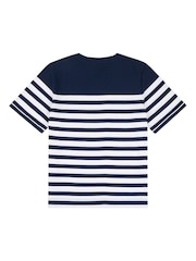 U.S. Polo Assn. Blue Womens Regular Fit Stripe 100% Cotton T-Shirt - Image 7 of 8