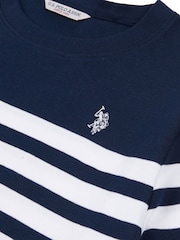U.S. Polo Assn. Blue Womens Regular Fit Stripe 100% Cotton T-Shirt - Image 8 of 8