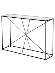 Pacific Glass and Black Roxy Metal Console Table - Image 3 of 6