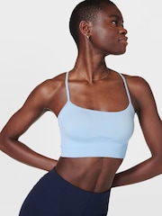 Sweaty Betty Light Blue Spirit Restored Seamless Yoga Bra - Image 4 of 6