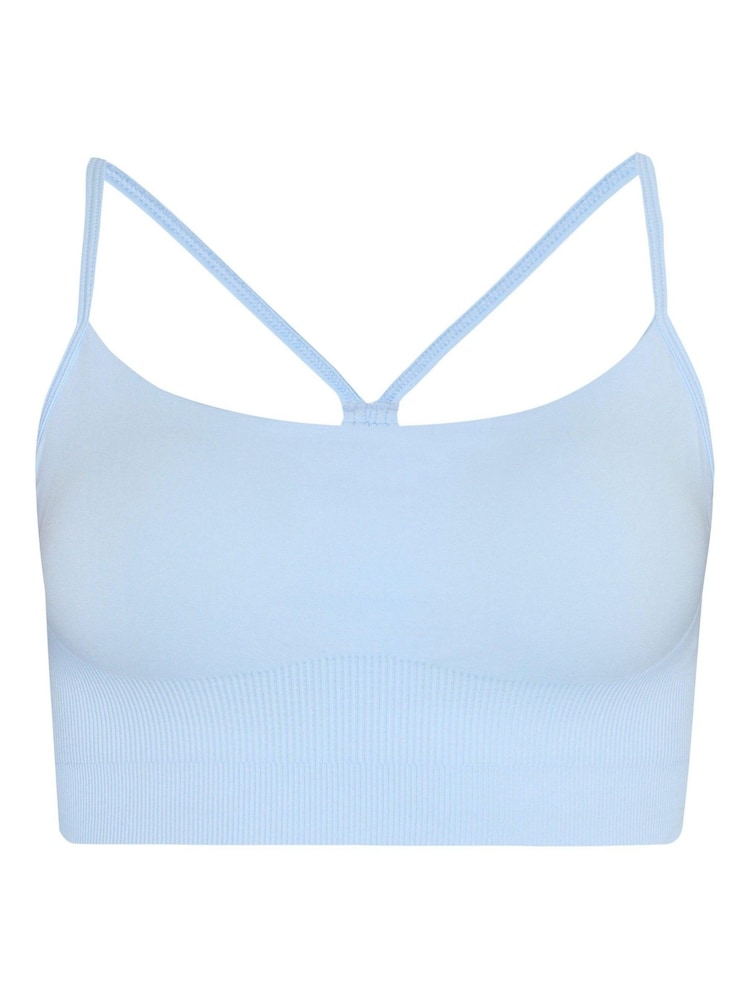 Sweaty Betty Light Blue Spirit Restored Seamless Yoga Bra - Image 6 of 6